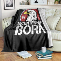 Patriotic Bicentennial Born 1976 Throw Blanket American Bald Eagle 50th Birthday