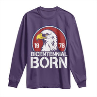 Patriotic Bicentennial Born 1976 Long Sleeve Shirt American Bald Eagle 50th Birthday