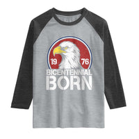 Patriotic Bicentennial Born 1976 Raglan Shirt American Bald Eagle 50th Birthday
