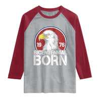 Patriotic Bicentennial Born 1976 Raglan Shirt American Bald Eagle 50th Birthday