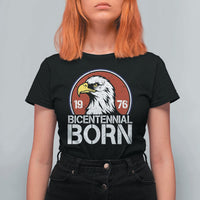 Patriotic Bicentennial Born 1976 T Shirt For Women American Bald Eagle 50th Birthday