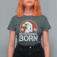 Patriotic Bicentennial Born 1976 T Shirt For Women American Bald Eagle 50th Birthday