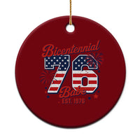 Retro Bicentennial Babe Est 1976 Ceramic Ornament 4th of July 50th Birthday Gift