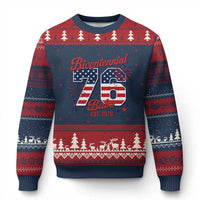 Retro Bicentennial Babe Est 1976 Ugly Christmas Sweater 4th of July 50th Birthday Gift