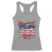 Retro Bicentennial Babe Est 1976 Racerback Tank Top 4th of July 50th Birthday Gift