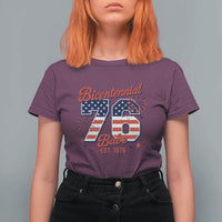 Retro Bicentennial Babe Est 1976 T Shirt For Women 4th of July 50th Birthday Gift