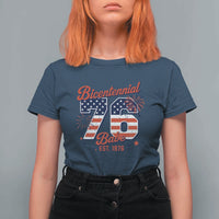 Retro Bicentennial Babe Est 1976 T Shirt For Women 4th of July 50th Birthday Gift