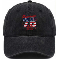 Retro Bicentennial Babe Est 1976 Washed Cotton Baseball Cap 4th of July 50th Birthday Gift