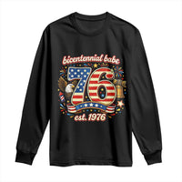 Patriotic Bicentennial Babe Est 1976 Long Sleeve Shirt Eagle Fireworks 50th Birthday