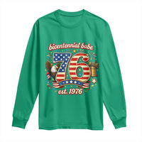 Patriotic Bicentennial Babe Est 1976 Long Sleeve Shirt Eagle Fireworks 50th Birthday