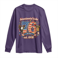 Patriotic Bicentennial Babe Est 1976 Long Sleeve Shirt Eagle Fireworks 50th Birthday