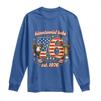 Patriotic Bicentennial Babe Est 1976 Long Sleeve Shirt Eagle Fireworks 50th Birthday