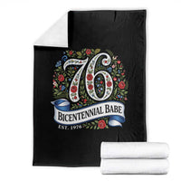 Vintage Floral Bicentennial Babe Est 1976 Throw Blanket Elegant 50th Birthday