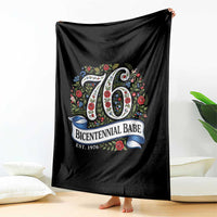 Vintage Floral Bicentennial Babe Est 1976 Throw Blanket Elegant 50th Birthday