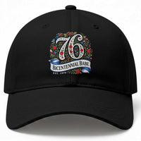 Vintage Floral Bicentennial Babe Est 1976 Baseball Cap Elegant 50th Birthday