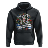 Vintage Floral Bicentennial Babe Est 1976 Hoodie Elegant 50th Birthday