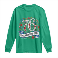 Vintage Floral Bicentennial Babe Est 1976 Long Sleeve Shirt Elegant 50th Birthday