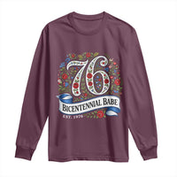 Vintage Floral Bicentennial Babe Est 1976 Long Sleeve Shirt Elegant 50th Birthday