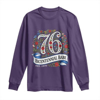 Vintage Floral Bicentennial Babe Est 1976 Long Sleeve Shirt Elegant 50th Birthday