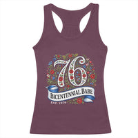 Vintage Floral Bicentennial Babe Est 1976 Racerback Tank Top Elegant 50th Birthday