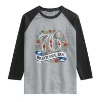 Vintage Floral Bicentennial Babe Est 1976 Raglan Shirt Elegant 50th Birthday