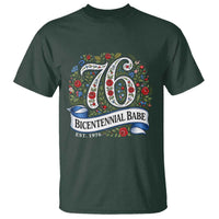 Vintage Floral Bicentennial Babe Est 1976 T Shirt Elegant 50th Birthday