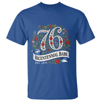 Vintage Floral Bicentennial Babe Est 1976 T Shirt Elegant 50th Birthday