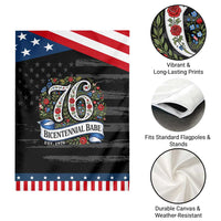 Vintage Floral Bicentennial Babe Est 1976 Patriotic Garden Flag Elegant 50th Birthday