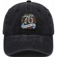 Vintage Floral Bicentennial Babe Est 1976 Washed Cotton Baseball Cap Elegant 50th Birthday