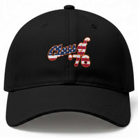 Patriotic Class of 76 Retro American Flag Script Baseball Cap Graduation Birthday Milestone