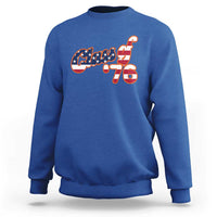 Patriotic Class of 76 Retro American Flag Script Sweatshirt Graduation Birthday Milestone