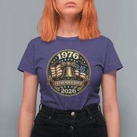 Bicentennial Born 1976 Liberty Bell T Shirt For Women America 250th Anniversary 50th Birthday