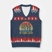 Class of 1976 50 Years Later V-Neck Knit Sweater Vest Retro Sunset Graduation Birthday 50th Milestone