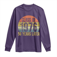 Class of 1976 50 Years Later Long Sleeve Shirt Retro Sunset Graduation Birthday 50th Milestone