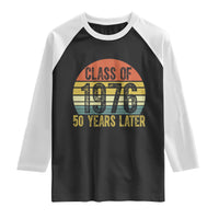 Class of 1976 50 Years Later Raglan Shirt Retro Sunset Graduation Birthday 50th Milestone