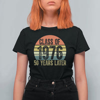 Class of 1976 50 Years Later T Shirt For Women Retro Sunset Graduation Birthday 50th Milestone