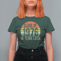Class of 1976 50 Years Later T Shirt For Women Retro Sunset Graduation Birthday 50th Milestone