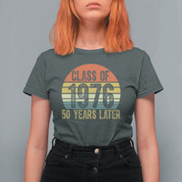 Class of 1976 50 Years Later T Shirt For Women Retro Sunset Graduation Birthday 50th Milestone