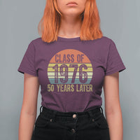 Class of 1976 50 Years Later T Shirt For Women Retro Sunset Graduation Birthday 50th Milestone