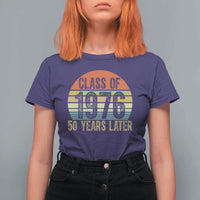 Class of 1976 50 Years Later T Shirt For Women Retro Sunset Graduation Birthday 50th Milestone