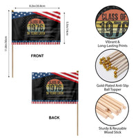 Class of 1976 50 Years Later Patriotic Handheld Flag Retro Sunset Graduation Birthday 50th Milestone