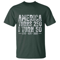 America Turns 250 I Turn 50 T Shirt Funny Patriotic 1976 50th Birthday
