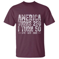 America Turns 250 I Turn 50 T Shirt Funny Patriotic 1976 50th Birthday