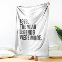 1976 The Year Legends Were Made Throw Blanket Minimalist Retro 50th Birthday