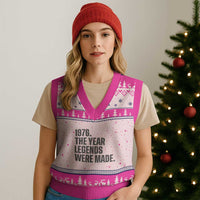 1976 The Year Legends Were Made V-Neck Knit Sweater Vest Minimalist Retro 50th Birthday