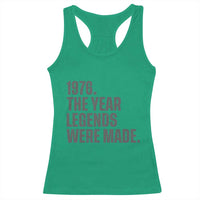 1976 The Year Legends Were Made Racerback Tank Top Minimalist Retro 50th Birthday