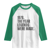 1976 The Year Legends Were Made Raglan Shirt Minimalist Retro 50th Birthday