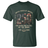 America 250 Years Paid In Full By The Brave T Shirt Patriotic Military Remembrance USA Semiquincentennial