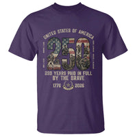 America 250 Years Paid In Full By The Brave T Shirt Patriotic Military Remembrance USA Semiquincentennial