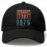 Straight Outta 1976 Baseball Cap Funny 50th Birthday Retro Neon Gradient Effect Printing